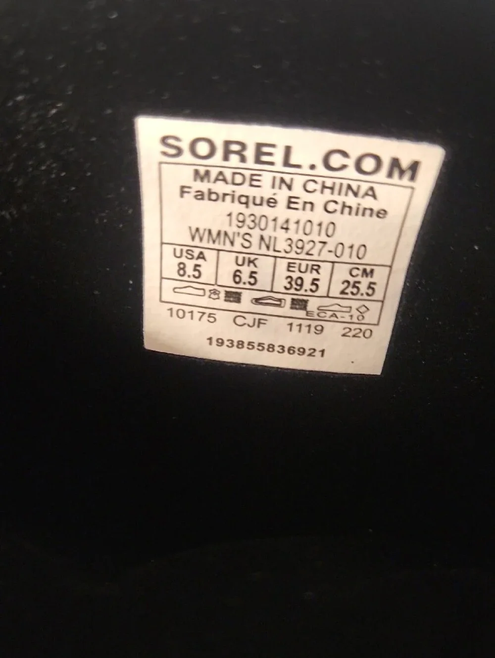 Sorel Joan Of Artic Black Puffer Snow Boot Size 8.5